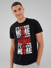 All + Every Black England It's Coming Home St George Cross Euro Football T-Shirt - Image 1 of 4