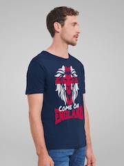 All + Every Blue Come On England Football Lion Cross T-Shirt - Image 2 of 4