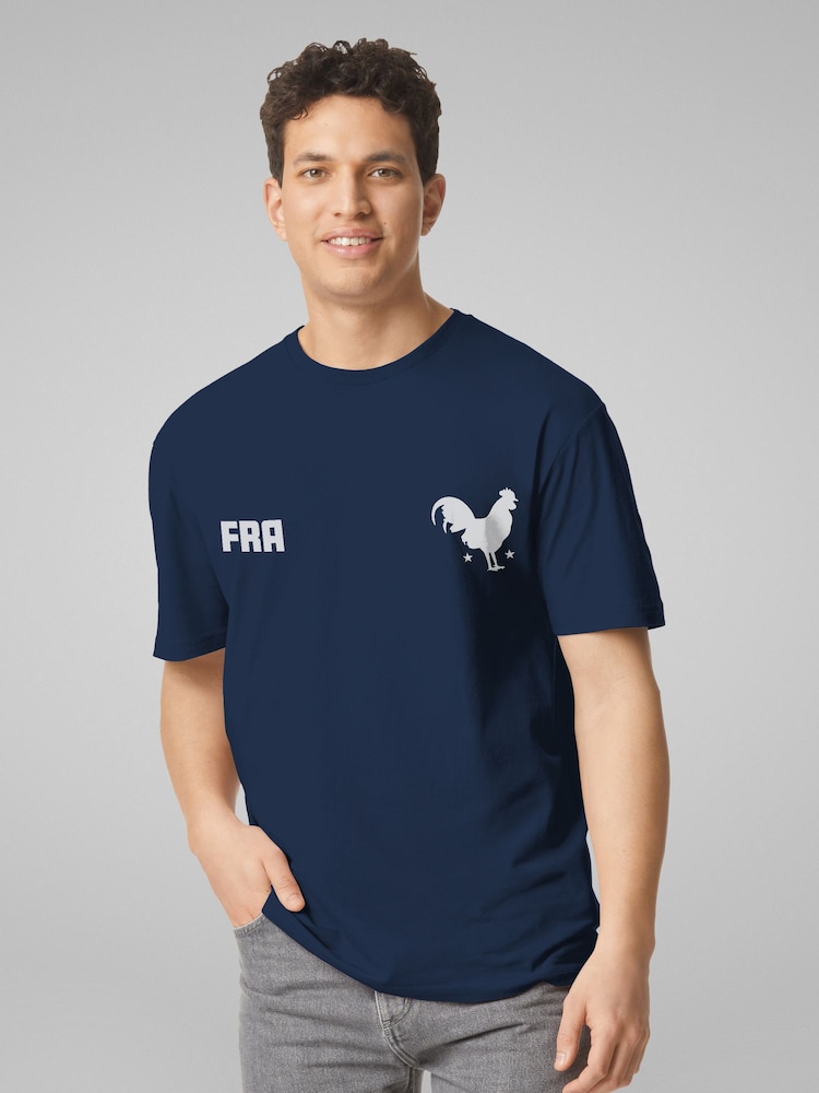 All + Every Blue France Euro Football Kit Style T-Shirt - Image 2 of 4
