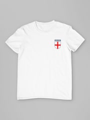 All + Every White England Badge Pocket Print Euro Football T-Shirt - Image 3 of 4