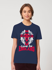 All + Every Blue Come On England Football Lion Cross T-Shirt - Image 1 of 4