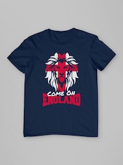 All + Every Blue Come On England Football Lion Cross T-Shirt - Image 3 of 4