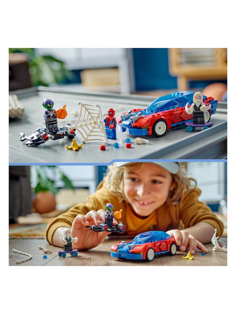 Lego Marvel Spider Man Race Car  Venom Green Goblin - Image 3 of 8