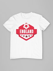 All + Every White England Euro Football And Stars Emblem T-Shirt - Image 3 of 4