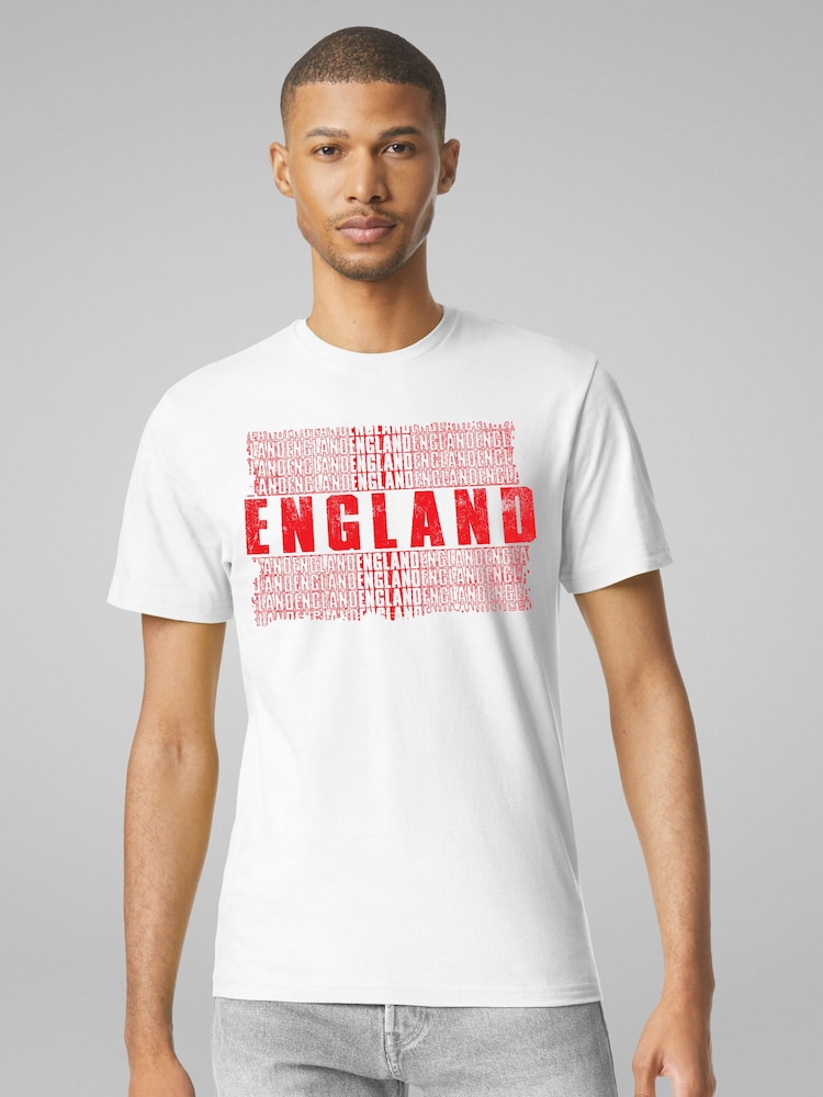All + Every White England Cascade Flag Red T-Shirt - Image 1 of 4