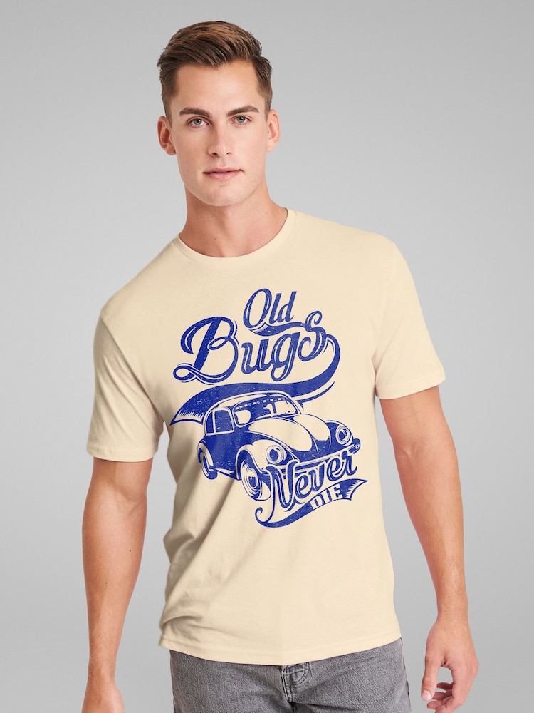 All + Every Cream Volkswagen Old Bugs Never Die Beetle T-Shirt - Image 1 of 4