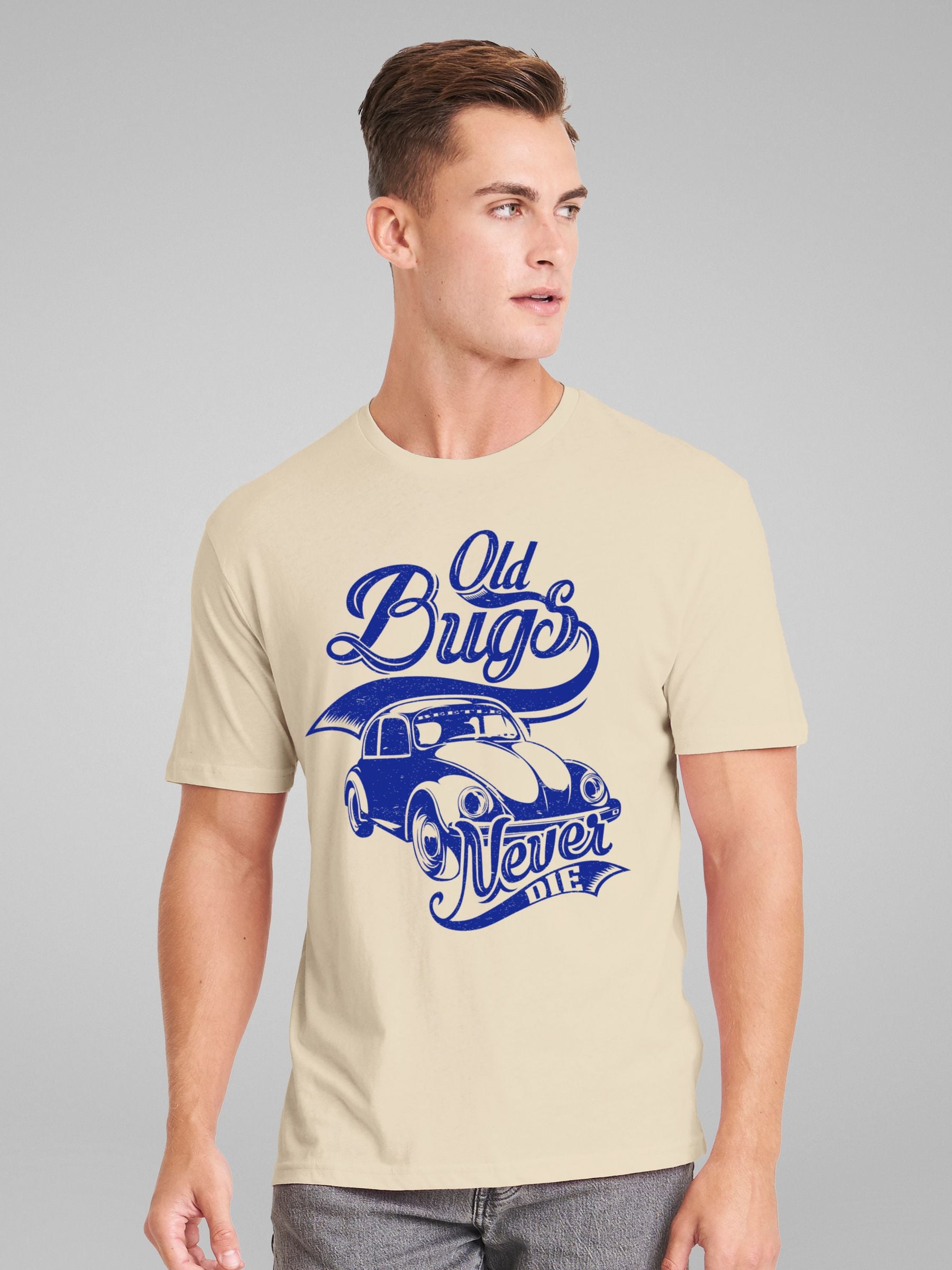 Buy All + Every Cream Volkswagen Old Bugs Never Die Beetle T-Shirt