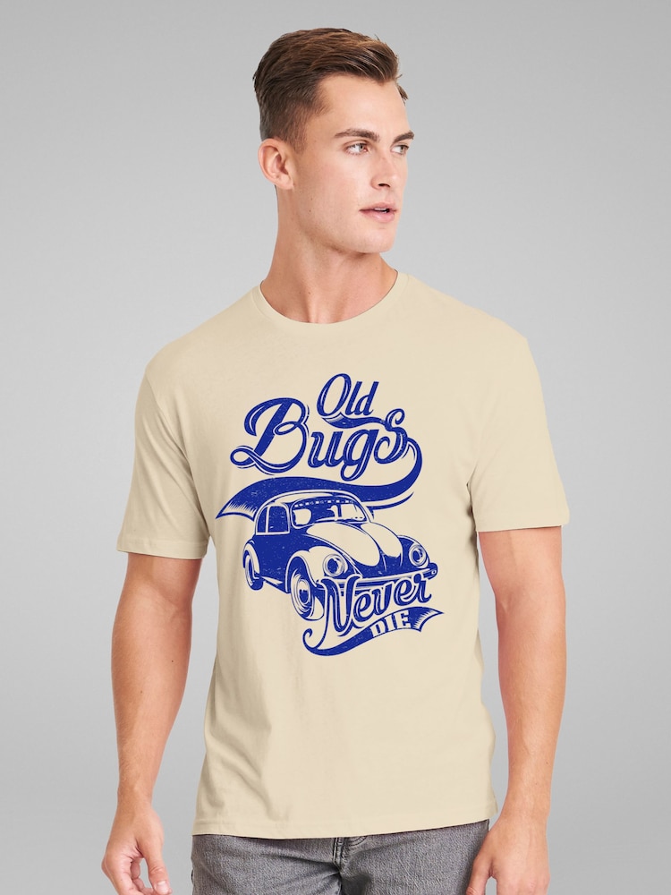 All + Every Cream Volkswagen Old Bugs Never Die Beetle T-Shirt - Image 2 of 4