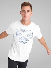All + Every White Scotland Barmy Army Flag Pattern Euro Football T-Shirt - Image 2 of 4