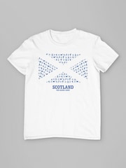 All + Every White Scotland Barmy Army Flag Pattern Euro Football T-Shirt - Image 3 of 4