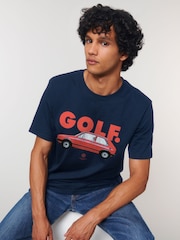 All + Every Blue Volkswagen Golf GTI Mk1 Red Retro T-Shirt - Image 2 of 4