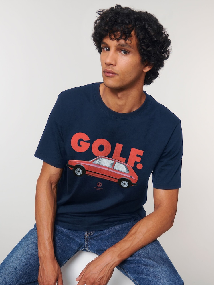 All + Every Blue Volkswagen Golf GTI Mk1 Red Retro T-Shirt - Image 2 of 4