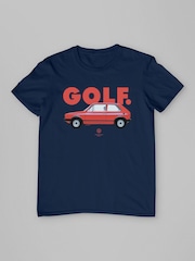 All + Every Blue Volkswagen Golf GTI Mk1 Red Retro T-Shirt - Image 3 of 4