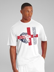 All + Every White England Lion Red Cross Euro Football T-Shirt - Image 2 of 4