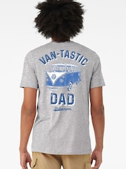 All + Every Grey Volkswagen Van Tastic Dad Back Print T-Shirt - Image 1 of 4