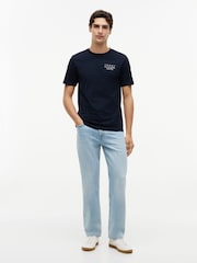 Tommy Hilfiger Blue Wavy Flag Back Graphic Jersey T-Shirt - Image 3 of 5