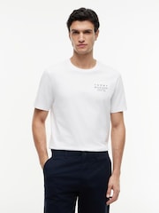 Tommy Hilfiger White Wavy Flag Back Graphic Jersey T-Shirt - Image 1 of 5