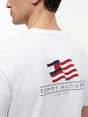 Tommy Hilfiger White Wavy Flag Back Graphic Jersey T-Shirt - Image 4 of 5
