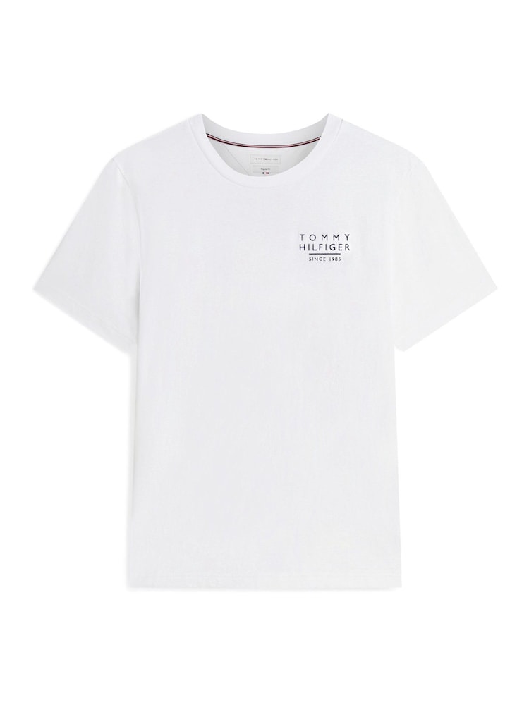 Tommy Hilfiger White Wavy Flag Back Graphic Jersey T-Shirt - Image 5 of 5