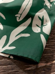 Green/Ecru Sun Printed Swim Shorts - Image 7 of 9