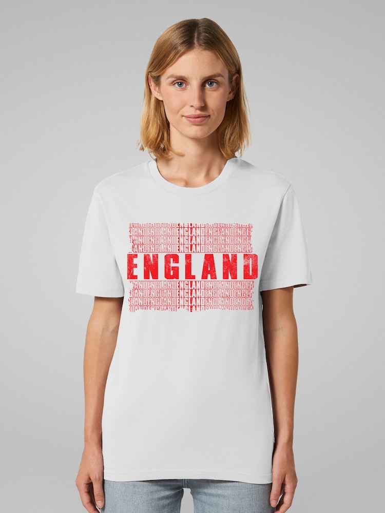 All + Every White England Cascade Flag Red T-Shirt - Image 1 of 4