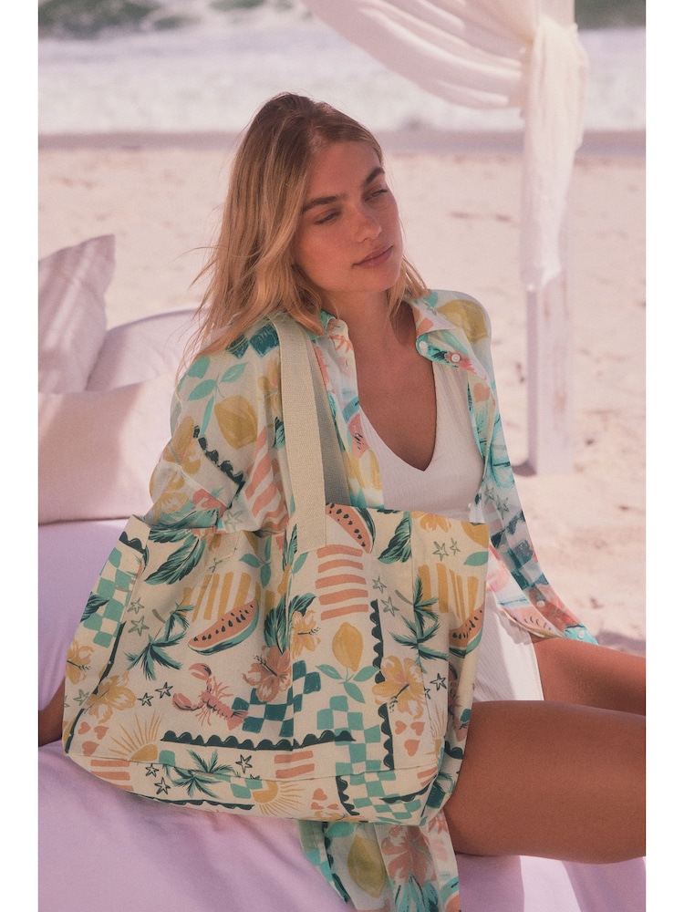 Multicolour Tropical Beach Bag - Image 1 of 7