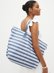 Blue Stripe Foldaway Bag - Image 1 of 9
