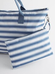 Blue Stripe Foldaway Bag - Image 5 of 9