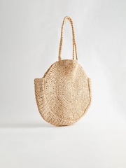 Natural Straw Circle Shoulder Bag - Image 6 of 9