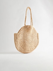Natural Straw Circle Shoulder Bag - Image 7 of 9