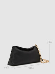 Reiss Black Presley Leather Chain-Strap Clutch Bag - Image 3 of 7