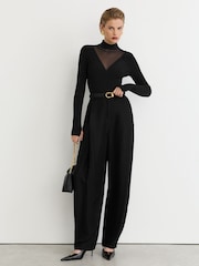 Reiss Black Presley Leather Chain-Strap Clutch Bag - Image 4 of 7