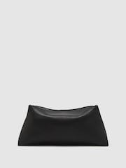 Reiss Black Presley Leather Chain-Strap Clutch Bag - Image 5 of 7