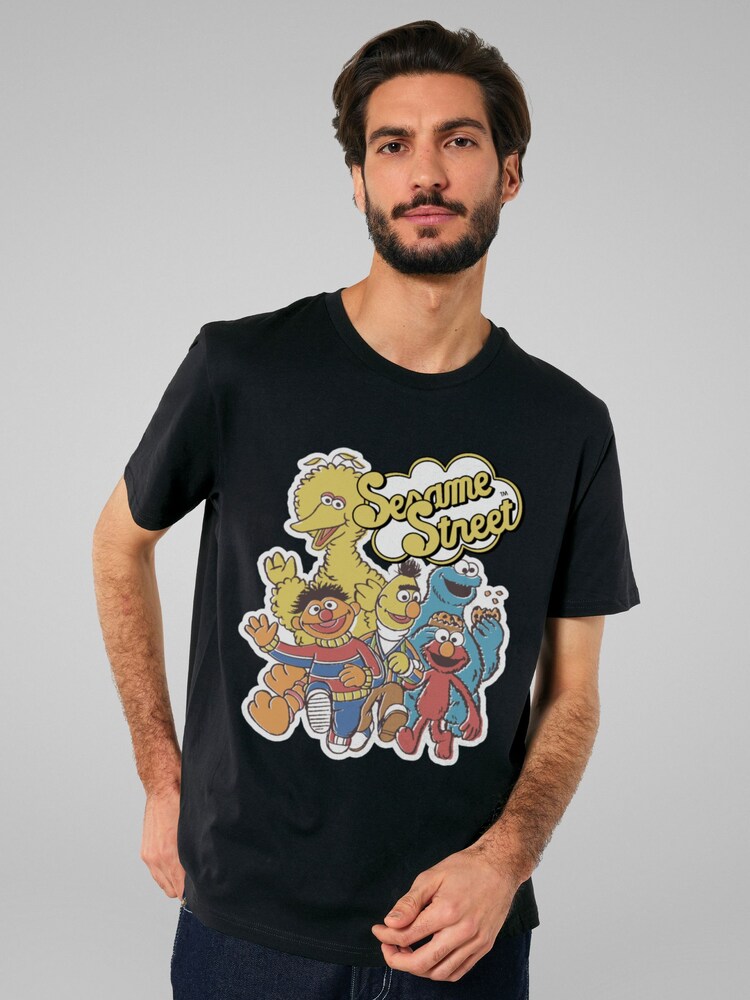 All + Every Black Sesame Street Characters Group Photo T-Shirt - Image 2 of 4