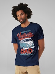 All + Every Blue Volkswagen World's Most Vantastic Dad Father's Day T-Shirt - Image 2 of 4