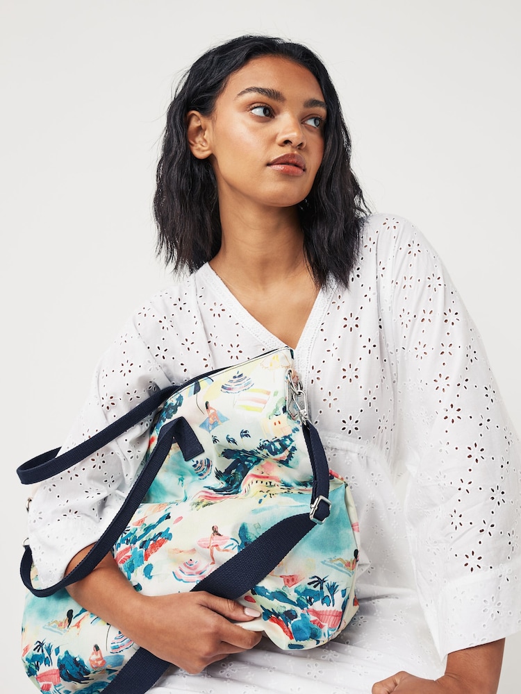 Multi Colour Beach Scene Foldaway Bag - Image 1 of 12