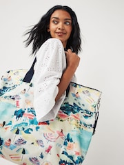 Multi Colour Beach Scene Foldaway Bag - Image 3 of 12