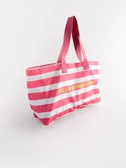 Pink Stripe Beach 100% Cotton Bag - Image 3 of 7