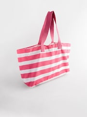 Pink Stripe Beach 100% Cotton Bag - Image 4 of 7