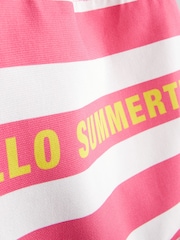 Pink Stripe Beach 100% Cotton Bag - Image 7 of 7