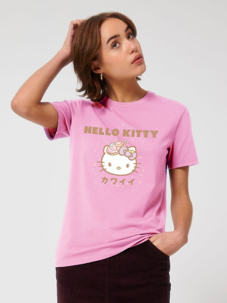 All + Every Pink Hello Kitty Sparkle Kanji T-Shirt - Image 2 of 4