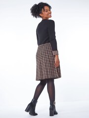Roman Black Petite Contrast Check Dress - Image 2 of 5