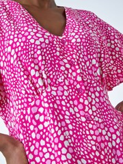 Roman Pink Ditsy Spot Print Button Dress - Image 5 of 5