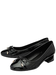 Lotus Black Low Heel Court Shoes - Image 2 of 4
