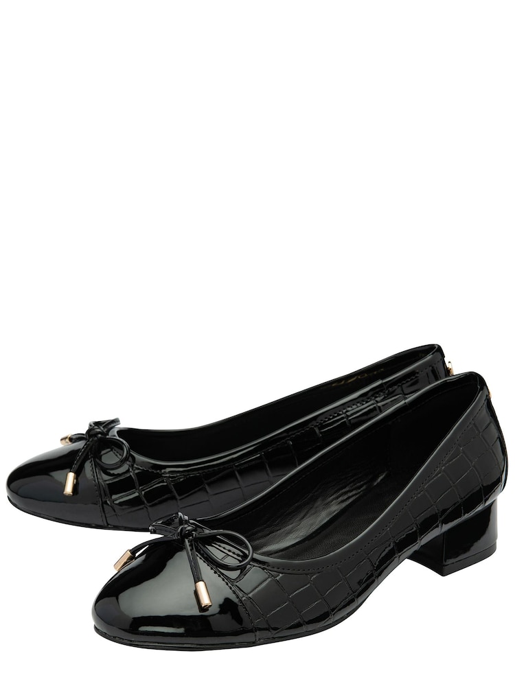 Lotus Black Low Heel Court Shoes - Image 2 of 4