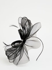 Lipsy Black Diamante Bow Fascinator Headband - Image 4 of 4