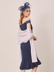 Lipsy Navy Blue Diamante Bow Fascinator Headband - Image 2 of 4