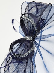 Lipsy Navy Blue Diamante Bow Fascinator Headband - Image 4 of 4