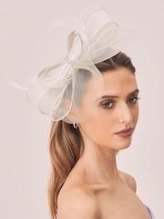 Lipsy Ivory White Diamante Bow Fascinator Headband - Image 1 of 2