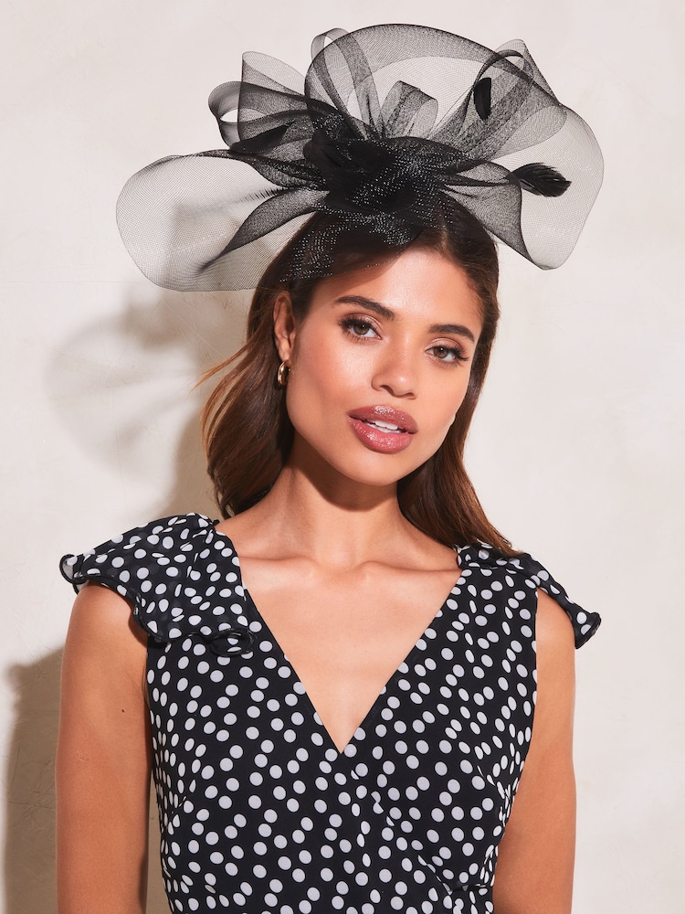 Lipsy Black Oversized Fascinator Headband - Image 1 of 4